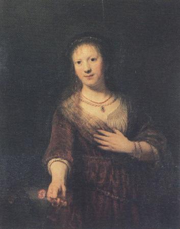 REMBRANDT Harmenszoon van Rijn Portrait of Saskia as Flora (mk33) oil painting image